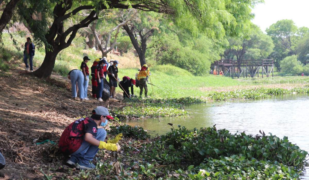 Laguna Guapilo: retiran 1 tonelada de residuos durante una minga de limpieza